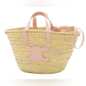 Celine Teen Triomphe Classic Pannier Basket Bag Raffia